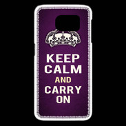 Coque Samsung Galaxy S6 edge Keep Calm and Carry on Violet
