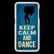 Coque Samsung Galaxy S6 edge Keep Calm and Dance Bleu