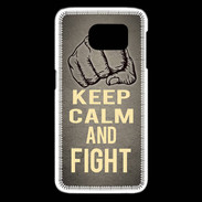 Coque Samsung Galaxy S6 edge Keep Calm and Fight Gris