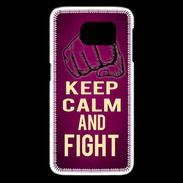 Coque Samsung Galaxy S6 edge Keep Calm and Fight Rose
