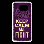 Coque Samsung Galaxy S6 edge Keep Calm and Fight Violet
