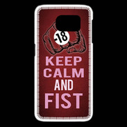Coque Samsung Galaxy S6 edge Keep Calm and Fist Rouge
