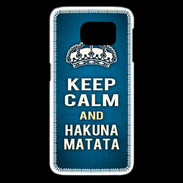 Coque Samsung Galaxy S6 edge Keep Calm and Hakuna Matata Bleu
