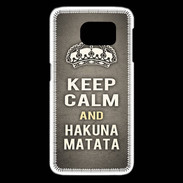 Coque Samsung Galaxy S6 edge Keep Calm and Hakuna Matata Gris