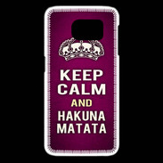 Coque Samsung Galaxy S6 edge Keep Calm and Hakuna Matata rose