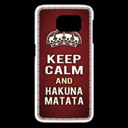 Coque Samsung Galaxy S6 edge Keep Calm and Hakuna Matata Rouge