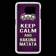 Coque Samsung Galaxy S6 edge Keep Calm and Hakuna Matata Violet