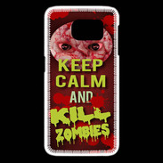 Coque Samsung Galaxy S6 edge Keep Calm and Kill Zombies Rouge