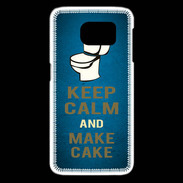 Coque Samsung Galaxy S6 edge Keep Calm and Make cake Bleu