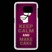 Coque Samsung Galaxy S6 edge Keep Calm and Make cake Rose