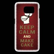 Coque Samsung Galaxy S6 edge Keep Calm and Make cake Rouge