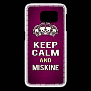Coque Samsung Galaxy S6 edge Keep Calm and Miskine Rose