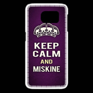 Coque Samsung Galaxy S6 edge Keep Calm and Miskine Violet