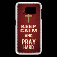 Coque Samsung Galaxy S6 edge Keep Calm and Pray Christian Rouge
