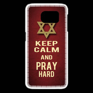 Coque Samsung Galaxy S6 edge Keep Calm and Pray jewish Rouge