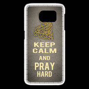 Coque Samsung Galaxy S6 edge Keep Calm and Pray Muslim Gris