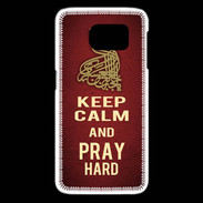 Coque Samsung Galaxy S6 edge Keep Calm and Pray Muslim Rouge
