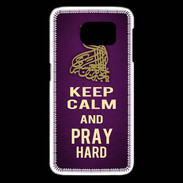 Coque Samsung Galaxy S6 edge Keep Calm and Pray Muslim Violet