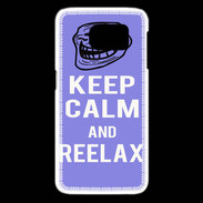Coque Samsung Galaxy S6 edge Keep Calm and Be Reelax Bleu