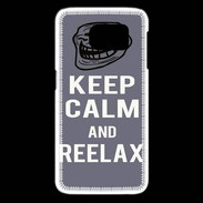 Coque Samsung Galaxy S6 edge Keep Calm and Reelax Gris
