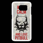 Coque Samsung Galaxy S6 edge Keep calm pitbull 1 ZG