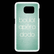 Coque Samsung Galaxy S6 edge Boulot Apéro Dodo Vert ZG