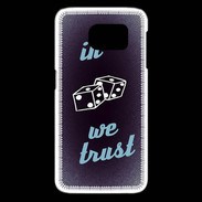 Coque Samsung Galaxy S6 edge In Gamble We trust Bleu ZG