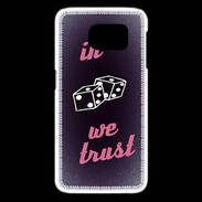 Coque Samsung Galaxy S6 edge In Gamble We trust Rouge ZG