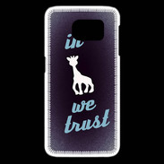 Coque Samsung Galaxy S6 edge In Girafe We trust Bleu ZG
