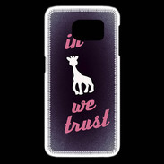 Coque Samsung Galaxy S6 edge In Girafe We trust Rouge ZG