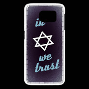 Coque Samsung Galaxy S6 edge In Judaïsme We trust Bleu ZG 