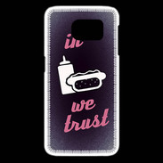 Coque Samsung Galaxy S6 edge In Junk We trust Rouge ZG