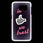 Coque Samsung Galaxy S6 edge In Like We trust Rouge ZG