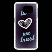 Coque Samsung Galaxy S6 edge In Love We trust Bleu ZG