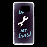 Coque Samsung Galaxy S6 edge In Mecanic We trust Bleu ZG