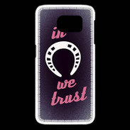 Coque Samsung Galaxy S6 edge In Luck We trust Rouge ZG