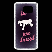 Coque Samsung Galaxy S6 edge In Uzi We trust Rouge ZG