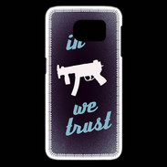 Coque Samsung Galaxy S6 edge In Uzi We trust Bleu ZG
