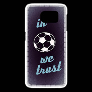 Coque Samsung Galaxy S6 edge In Soccer We trust Bleu ZG