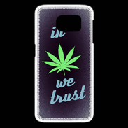 Coque Samsung Galaxy S6 edge In Weed We trust Vert ZG