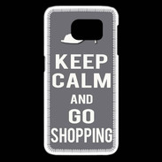 Coque Samsung Galaxy S6 edge Keep Calm Go Shopping Gris