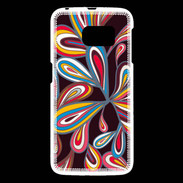 Coque Samsung Galaxy S6 Flower power sur fond noir