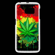 Coque Samsung Galaxy S6 Feuille de cannabis et cœur Rasta