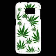 Coque Samsung Galaxy S6 Feuille de cannabis sur fond blanc