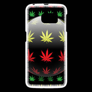 Coque Samsung Galaxy S6 Effet cannabis sur fond noir