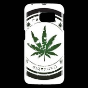 Coque Samsung Galaxy S6 Grunge stamp with marijuana leaf