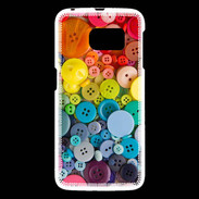 Coque Samsung Galaxy S6 Arc en ciel de boutons de couture
