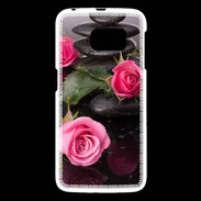 Coque Samsung Galaxy S6 Rose et Galet Zen