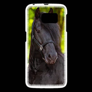 Coque Samsung Galaxy S6 Portrait de cheval noir 10