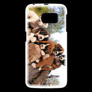 Coque Samsung Galaxy S6 Chiots Boxer sur un tronc d''arbre